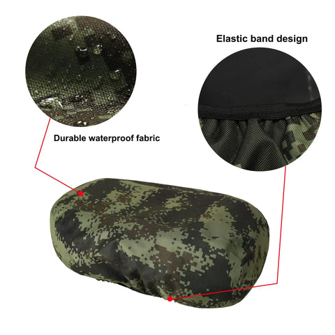 Heavy Duty Waterproof Winch Cover Camo Fits 8500 To 17500 Lb Electric Off Road Truck Hauler Accessory highlighting elastic band and durable fabric