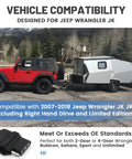 4 Pin Trailer Wiring Harness For Jeep Wrangler JK JKU 2007 2018 Plug And Play T Connector attached to Jeep towing trailer