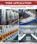Industrial applications including beer, food, pharmaceutical, and engineering environments using sanitary valves.