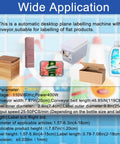 Badass Precision Alignment Adjustable Handles Desktop Automatic Flat Bottle Labeling Machine With Heavy Duty Conveyor Belt 110v Electric Label Applicator For Zero Headache Production Work with various labeled products