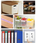 Image showcasing usage of X1 Portable Bluetooth Label Printer With Tape Pre Cut And Continuous Labels in home organization.