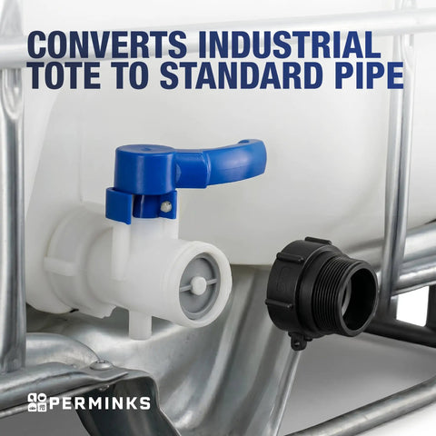Tough As Nails Ibc Tote Adapter transforms 60Mm coarse thread to 2 inch Npt slick valve for IBC totes.