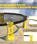 Close-up of Easy Setup Roundnet Game Set With Patented Net Includes Two Balls For Beach, Lawn, Or Backyard Fun Durable Elastic Net.