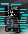 Front view of Beast 60V 10A Variable DC Power Supply With 300W Output showing 2.8-inch display and control buttons.