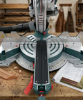 Zero Clearance Insert Plate for 12 Inch Miter Saw on woodworking table, enhancing cleaner precision cuts