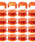 20 Pack Weed Eater String Replacement Spool For Worx Trimmers 0.065 Inch 10 Ft Per Pack High Performance Flexible Aero Cutting Line With Durable Design 16 Spools And 4 Caps For Easy Refill