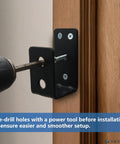 Installing Built Tough 2x4 Door Barricade Brackets Set With Screws For Front Doors U Bracket on wooden frame