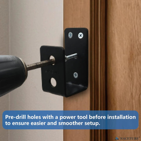 Installing Built Tough 2x4 Door Barricade Brackets Set With Screws For Front Doors U Bracket on wooden frame