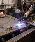 Pro Grade Plasma Cutter Circle Cutting Guide Kit For AG 60 SG 55 Adjustable Compass Roller Torch Attachment in use on metal