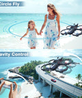 Camera Drone For Kids And Beginners With Remote Control And App Control, Easy To Fly over beach, top view heading down road