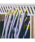 Open Slot Cable Management Raceway With Cover For Office And Server Rooms Heavy Duty PVC Wire Duct Hider installed with cables