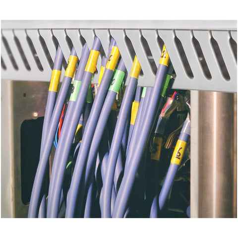 Open Slot Cable Management Raceway With Cover For Office And Server Rooms Heavy Duty PVC Wire Duct Hider installed with cables