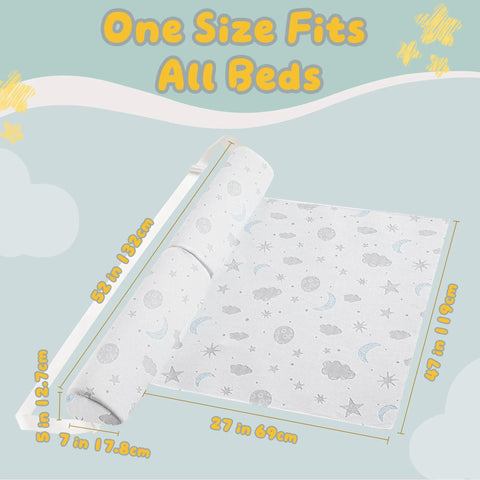 Bed Rail Bumpers For Toddlers And Kids With Foam Guard Stay Put Adjustable Straps Waterproof Safety Rail 52 x 7 inches