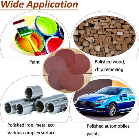 6-inch PSA sanding discs, 60-piece set with brown abrasive discs, assorted grits 80–400, self-adhesive.