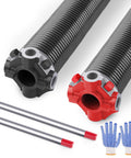 Heavy-Duty Garage Door Torsion Springs Set 225-2-25, 2-Inch Inside Diameter by 25-Inch Length with winding bars and gloves