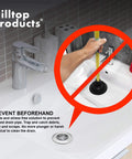 Four Pack Stainless Steel Sink Strainers With Rubber Stopper Plug Set Fits 2.125 Inch Top Diameter And 1 Inch Basket Ideal For Bathroom Utility Slop Laundry RV Lavatory Sinks preventing clogs with strainer shown in sink