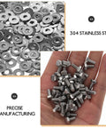 Close-up of 304 stainless steel nuts and bolts in hand, part of Stainless Steel Carriage Bolt And Nut Kit For Equipment And Unicycle