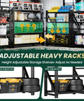 Heavy Duty Garage Storage Shelves With 8000 Lbs Capacity 79 Inch Wide Four Tier Industrial Metal Shelving for equipment storage