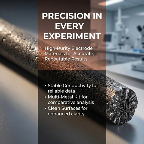 Close-up of graphite rod in All In One Electroplating Metal Electrodes Kit With Copper Anode Sheets Zinc Electrodes And Graphite Rod