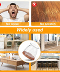 Collage showing 36 Pack Chair Leg Floor Protectors With Silicone Felt Pads For Hardwood Floors, highlighting their use and benefits.