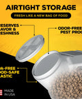 Air Tight Pet Food Storage Canister With Gamma Seal Lid, Pest Proof Kibble Keeper For Dog And Cat, BPA-free plastic