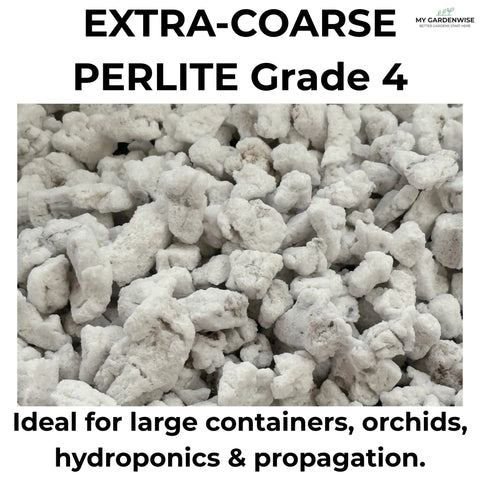 Close-up of Extra Coarse Grade 4 Horticultural Perlite For Plants Organic Soil Drainage Booster featuring large white particles.