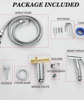 Stainless Steel Handheld Bidet Sprayer For Toilet With Warm Water, Brass Hot And Cold Mixing Valve package contents