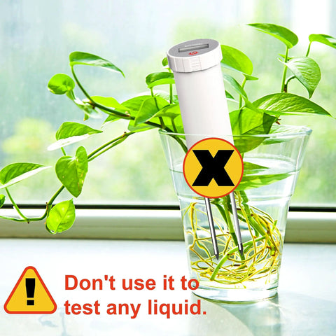 Industrial Grade Digital Soil pH Meter With No-Hassle Calibration-Free LCD Display inserted in plant, not for liquids