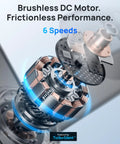 Close-up of brushless DC motor for Next Level Smart Ceiling Fan With Lights 52 Inch Black For Smart Home Cooling 12 Speeds And 3 Modes