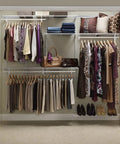 Adjustable Wire Closet Organizer System With Shelves And Rods No Fuss Space Saving 5 To 8 Ft Kit Shoe Shelf in closet