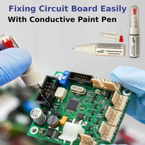 Conductive Paint Pen for Quick Circuit Repairs and EMF Shielding with PCB, Precision Fine Tip Application, Pack of 2 10ml