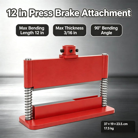12 Inch Press Brake Attachment For Hydraulic Shop Presses Heavy Duty Metal Bending Tool Compatible With 12 Ton Or 20 Ton Workshop Rigs Built Like A Tank Red No Sweat Setup
