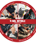 Built To Last Heavy Duty Black Nitrile Exam Gloves 4 Mil Thick Disposable And Powder Free Chemical Resistant Workhorse For Medical Emt And Mechanic Jobs Bulk Case Of One Thousand Count in various professional settings.