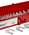 Stainless Steel Slotted Shim Set Size A 2x2 Inches, 130 Piece Mini Assortment, Rust Resistant 300 Series Shims in red box