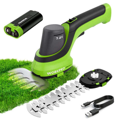 Cordless 7.2V Handheld Grass Trimmer With 2 In 1 Hedge Trimmer And Grass Shears, Includes 2Ah Battery, Lightweight Yard Tool