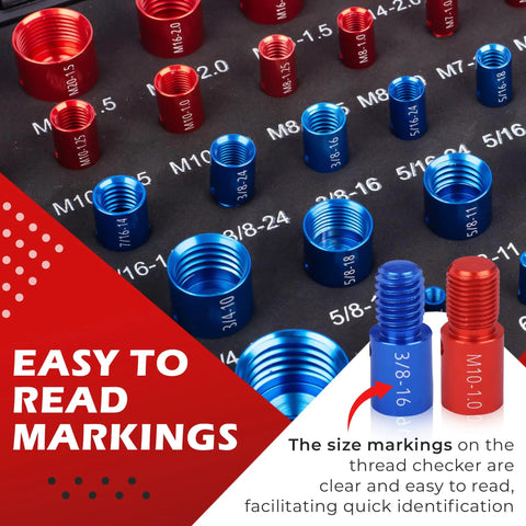 Dead Nuts Accurate Nut And Bolt Thread Checker With 36 Piece Inch And Metric Gauge Set For Slick Male Female Fastener Identification And Heavy Duty No Hassle Sizing