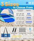 Beach Tent With Double Zippered Doors And Breathable Mesh For Two To Three People, highlighted size and accessories on sand