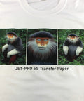 Jet Pro Soft Stretch Heat Transfer Paper For Inkjet Printers on white fabric with colorful wildlife image