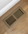 Pro Grates Steel Floor Register Brown 4x10 Inch Contractor Grade Powder Coated Floor Vent for Home, set in wooden floor
