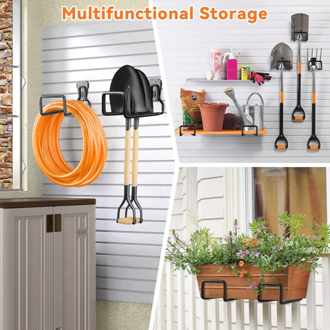 Heavy Duty Hose Holder Stand Wall Mount 2 Pack Garden Hose Hanger Reel Metal Water Pipe Tube Hooks Rack For Outdoor Yard Storage