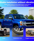 Blue Silverado 1500 with Hood Hinge Light Mount Brackets for Silverado 1500 2014 2018 Chevy Easy Install with Two Extra Mounting Holes