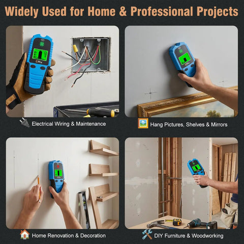 Nail Your Home Improvements With This Heavy Duty Stud Finder Wall Scanner 5 In 1 Electronic Detector For Wood Joists Ac Wiring Metal Pipes Drywall Straight Shooting Precision Guaranteed