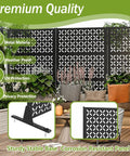 Outdoor Metal Privacy Screen With Stand 72 Inch High By 46 Inch Wide Freestanding Garden Divider showing rust-resistant design