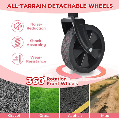 Ultra Lightweight Folding Wagon Cart With Wheels One Hand Lift 11 Lb Portable Utility Wagon all-terrain wheel design