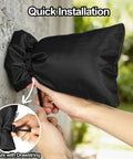 Rugged Heavy Duty Outdoor Faucet Covers Designed To Fend Off Bitter Winter Freezes While Keeping Your Exterior Piping Safe With Top Grade Insulation Hose Bib Sleeves Wall Tap Protectors Waterproof Two Pack Black, installed with drawstring.