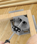 Two Pack Right Angle Clamp For Woodworking, 90 Degree Aluminum Corner Clamp With Single Handle And Adjustable Swing Jaw holding wood pieces