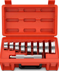 Bearing Race And Seal Bush Driver Set With Carrying Case Universal Kit For Automotive Wheel Bearings 10 Piece Includes 1 Driver And 9 Collar Discs