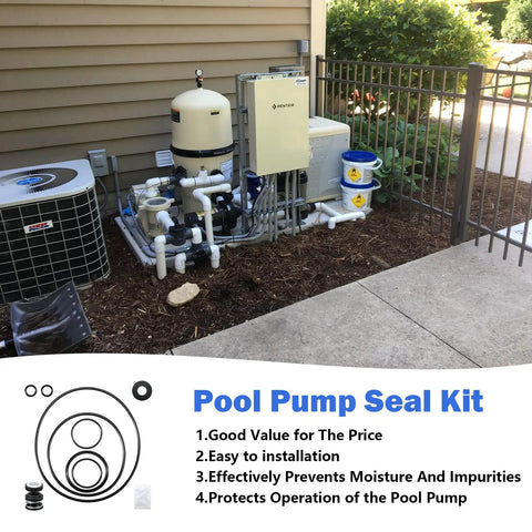O-Ring Rebuild Repair Kit For Pool Pumps That Keeps Your Pentair SuperFlo SuperMax Running Smooth next to pool pump installation