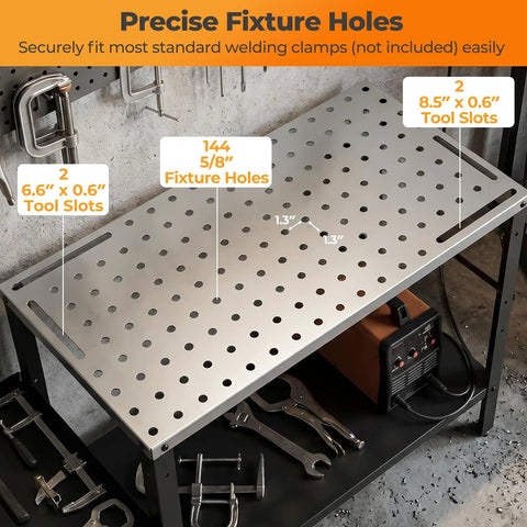 Built Tough Rolling Welding Table With 1200 Pound Support Go Wherever You Want Heavy Duty Metal Workbench Offering Heat Resistant Plate Rapid Clamping Slots Integrated Tool Shelf For Badass Garage Project Crews