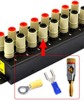 Eight Outlet DC Power Distribution Strip With Beefy High Current Terminals 60V 50A Total 30A Per Port Heavy Duty Power Hub shown